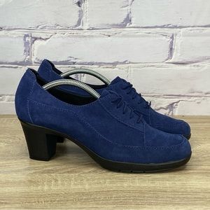 Clarks Bendables Blue Suede Lace-Up Heels